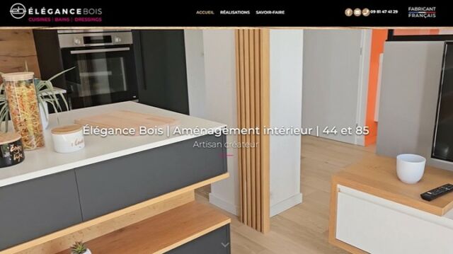 Un nouveau site pour Elégance Bois !
> 	https://www.elegance-bois.net/

Elégance Bois fait peau neuve !
Nous remercions Meddy de nous avoir confié la refonte de son site internet.

Elégance Bois est un artisan créateur, fabricant français spécialisé dans l’agencement sur-mesure des cuisines, salles de bain, dressings…

Le site est à l’image de la société : il est conçu en toute « élégance » et sobriété dans des tons bois, noir et rose, couleurs du logo.

#labelcom #nantes #agencedecommunication #agencedecom #communication #agenceweb #siteweb #siteinternet